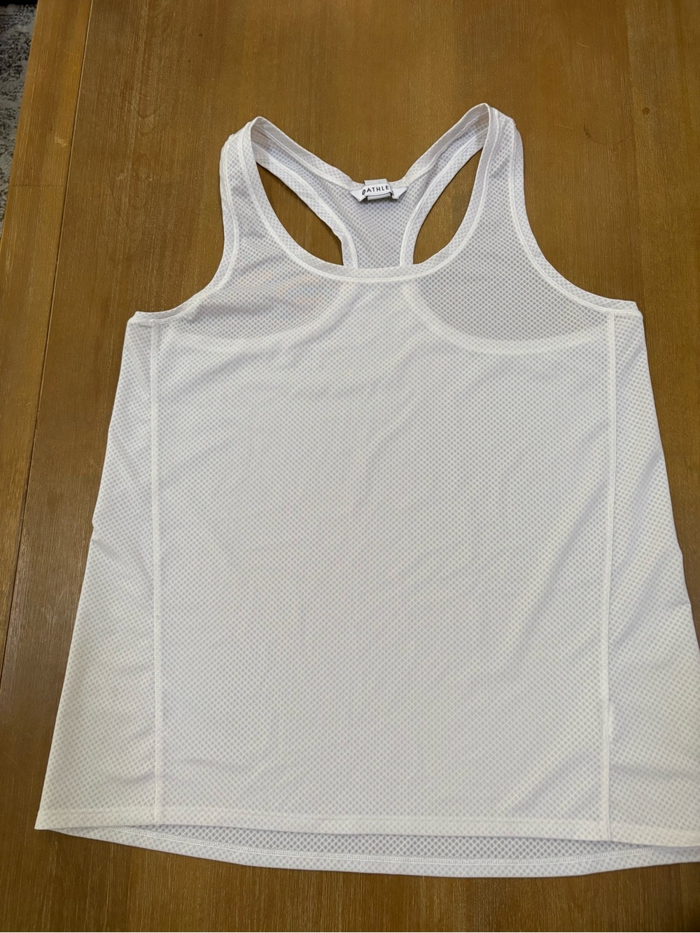 Athleta White Mesh Racerback Tank Top